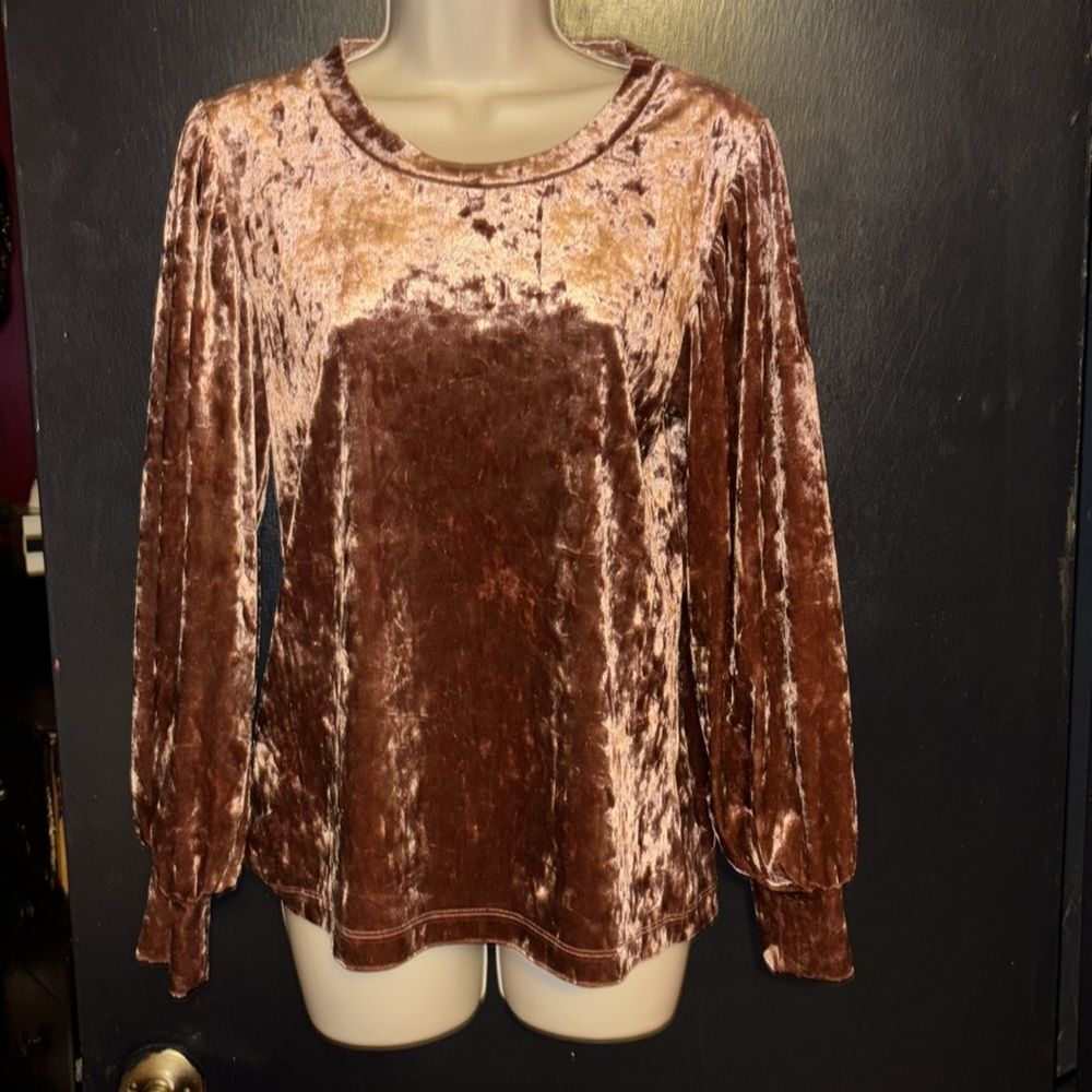 ModCloth Bishop sleeve crushed velvet top sz M. Whimsigoth, fairycore, romantic